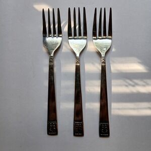 Vintage Royalton Stainless Korea Dinner Forks Set of 3 CUD1 Andante Cortina MCM